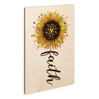 Faith Sunflower Wood Art Plaque