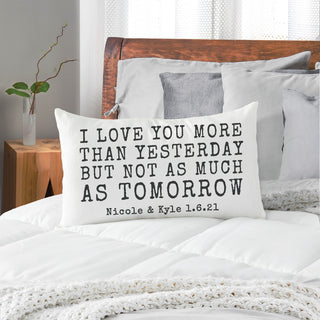 I Love You More Personalized Lumbar Pillow
