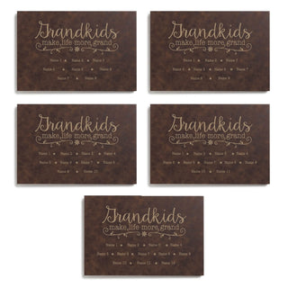 Grandkids Make Life More Grand Personalized Leather Canvas