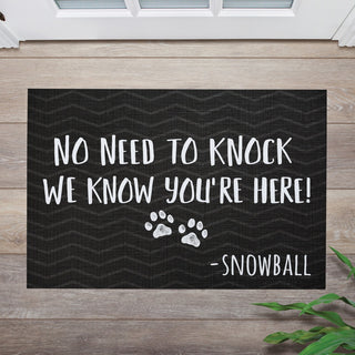 No Need To Knock Personalized Thin Doormat