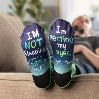 Blue And Green I'm Not Sleeping Personalized Adult Crew Socks