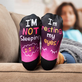 Pink And Orange I'm Not Sleeping Personalized Adult Crew Socks