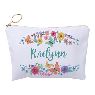 Flowers And Butterflies Personalized Zipper Pouch