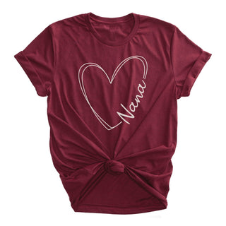 Titled Heart Personalized Adult Burgundy T-Shirt