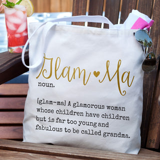 Glamma Definition White Tote Bag