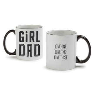 Girl Dad White Coffee Mug with Black Rim and Handle-11oz