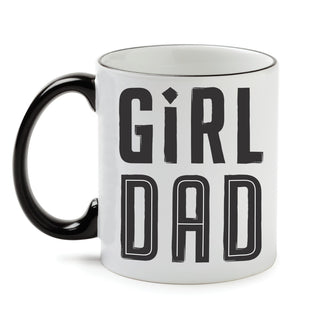 Girl Dad White Coffee Mug with Black Rim and Handle-11oz