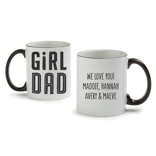 Girl Dad White Coffee Mug with Black Rim and Handle-11oz