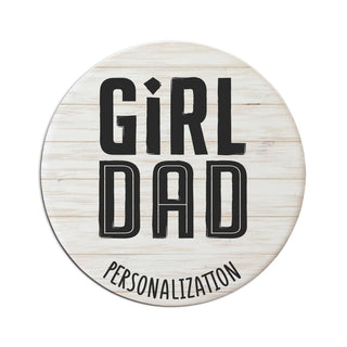 Girl Dad Personalized Round Desk Coaster