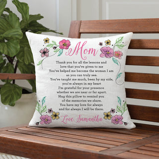 I Will Be There Mom Personalized 17" Throw Pillow