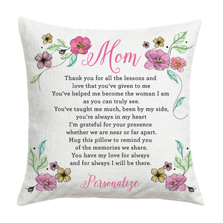 I Will Be There Mom Personalized 17" Throw Pillow