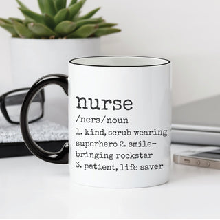 Nurse Definition Personalized Black Handled Coffee Mug - 11 oz.