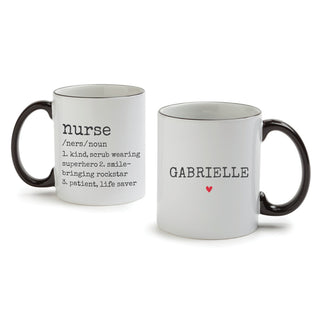 Nurse Definition White Coffee Mug with Black Rim and Handle-11oz