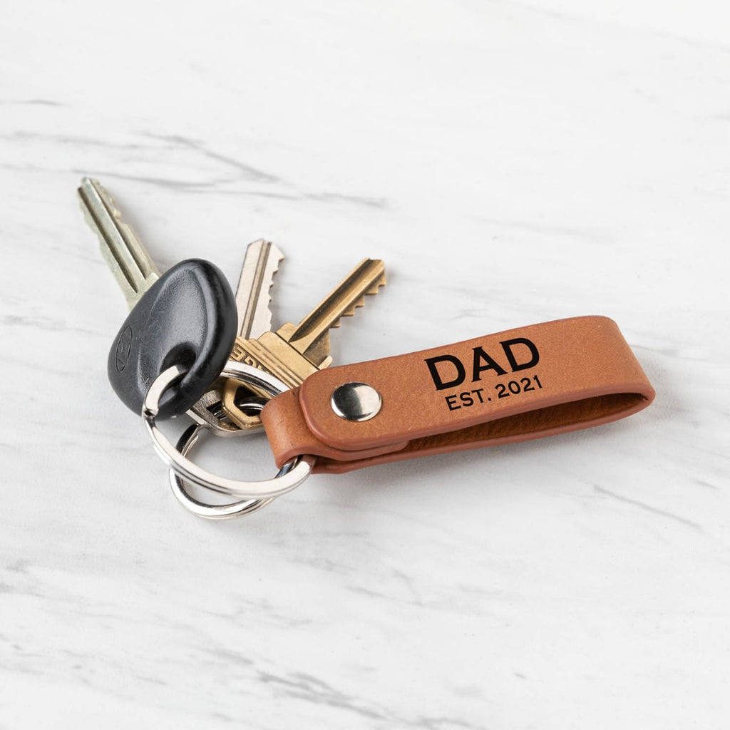 Established Camel Leatherette Key Ring – Personalized Planet