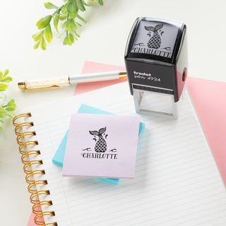 Mermaid Tail Personalized Square Self-Inking Name Stamp