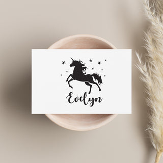 Starry Unicorn Personalized Square Name Stamp