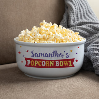 Colorful Stars Personalized Ceramic Popcorn Bowl