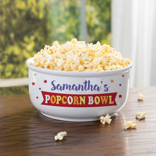 Colorful Stars Personalized Ceramic Popcorn Bowl