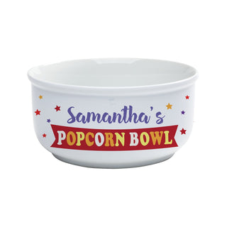 Colorful Stars Personalized Ceramic Popcorn Bowl