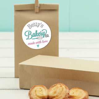 Bakery Co. Personalized Round Stickers - Set of 48