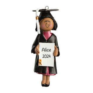 African American Female Graduate Personalized Ornament