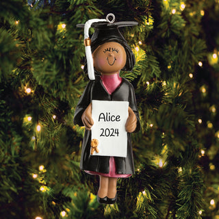 African American Female Graduate Personalized Ornament