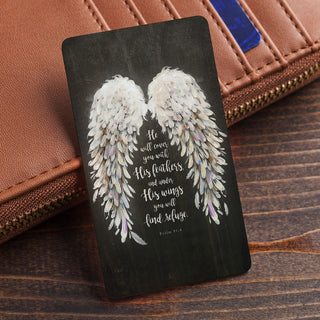 He Will Cover You In Feathers Wallet Card