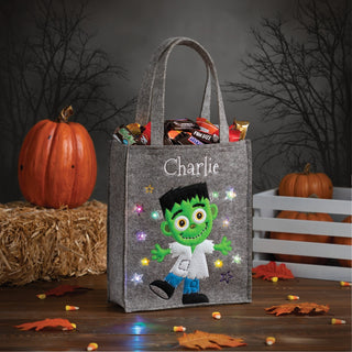 Happy Frankenstein Personalized LED Halloween Treat Bag