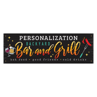 Backyard Bar And Grill Personalized Hanging Banner