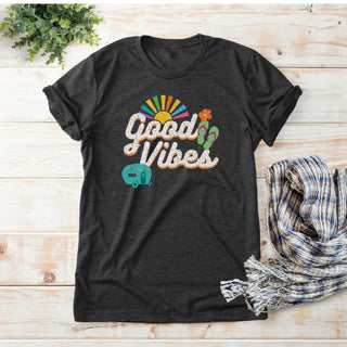Summertime Good Vibes Adult Charcoal T-Shirt