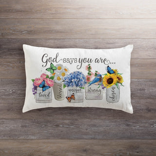 God Says You Are Lumbar Throw Pillow