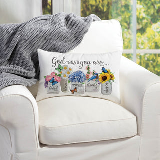 God Says You Are Lumbar Throw Pillow