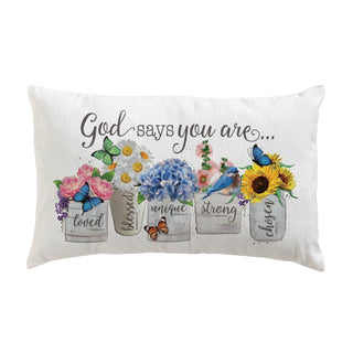 God Says You Are Lumbar Throw Pillow
