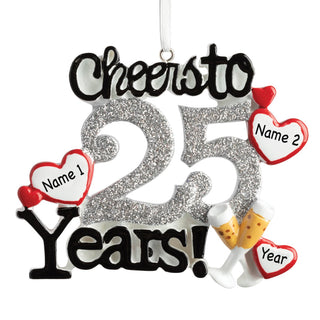 Cheers To 25 Years! Personalized Ornament