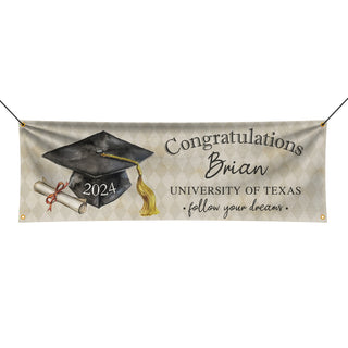 Follow Your Dreams Graduation Cap Personalized Banner