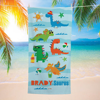 Summer Dino Fun! Personalized Beach Towel