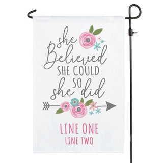 She Believed She Could So She Did Personalized Garden Flag