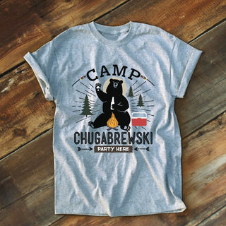 Camp Chugabrewski Gray Adult T-Shirt