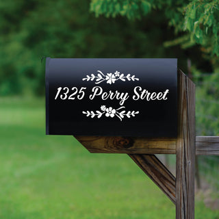 Floral Personalized White Mailbox Decal