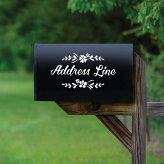 Floral Personalized White Mailbox Decal