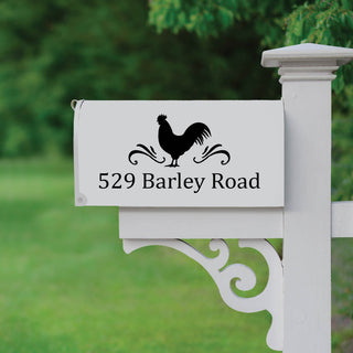 Chicken Silhouette Personalized Black Mailbox Decal