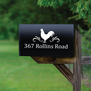 Chicken Silhouette Personalized White Mailbox Decal