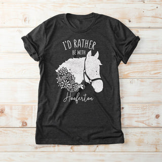 I'd Rather Be With My Horse Black T-Shirt