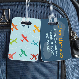 Colorful Airplanes Personalized Luggage Tag