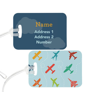 Colorful Airplanes Personalized Luggage Tag