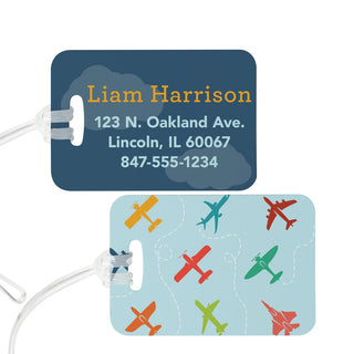 Colorful Airplanes Personalized Luggage Tag