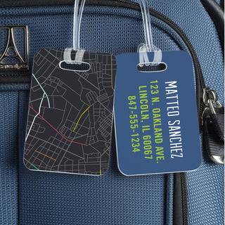 Map Graphic Personalized Luggage Tag