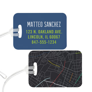 Map Graphic Personalized Luggage Tag