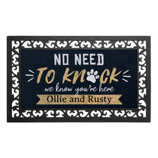 No Need to Knock Insert and Ornate Rubber Doormat Frame