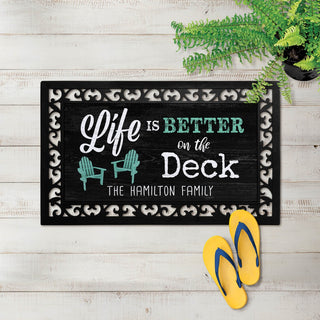 Life is Better Insert and Ornate Rubber Doormat Frame